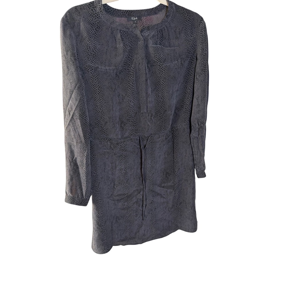 Rails Hana Cobra Silk Mini Dress Charcoal Grey Snakeskin Print Size Small - Picture 5 of 11